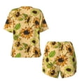 thumbnail image 2 of Sigee Sunflowers for Sleepwear Casual Pjs with Pockets Women's Pajamas Sets Shorts 2 Piece Short Sleeve Lounge Sets 4X-Large, 2 of 9