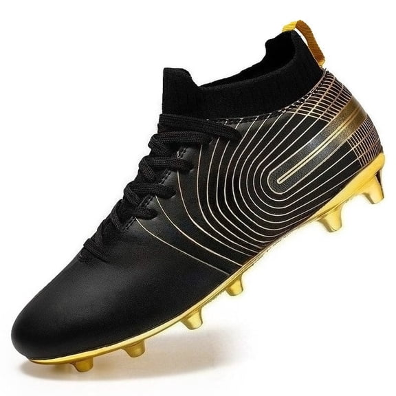 Kids High-Top Soccer Cleats - Unisex Youth Football Boots with Gold Spike Soles for Indoor & Outdoor Training and Athletic Performance