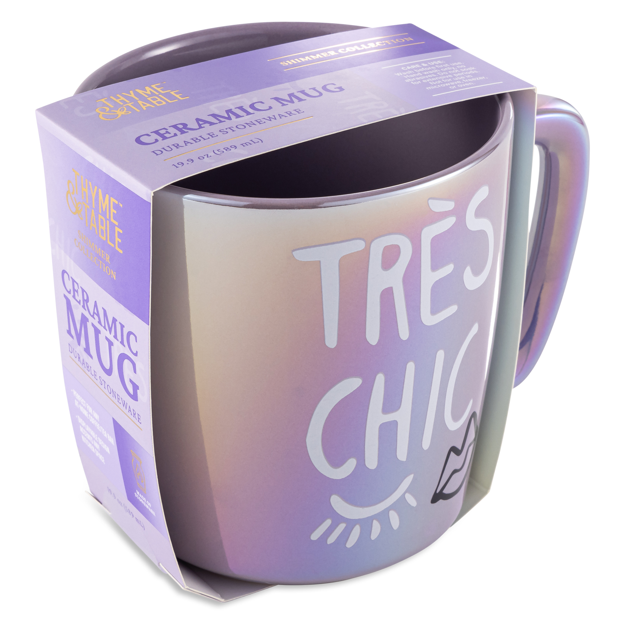 Thyme & Table Tres Chic Purple Pearl Mug 19.6 fl oz, Stoneware