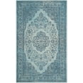 thumbnail image 2 of SAFAVIEH Classic Vintage Ivonette Overdyed Border Cotton Area Rug, Blue, 5' x 8', 2 of 7