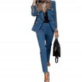 thumbnail image 1 of Women's Blazer With Trouser Suits Office Work Business Suit Jacket 2-piece Suit Set, 1 of 4