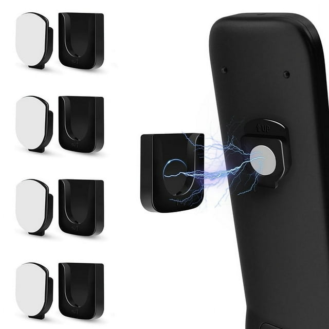 Soporte MagnéTico para Control Remoto, Montaje en Pared, 4 Pares de Organizadores Almacenamiento, Remoto TV Autoadhesivo, Negro