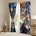 thumbnail image 3 of Feelyou 3D Wolf Family Blackout Curtains Set of 2 (52x84 Each), Wildlife Window Curtains, 3 of 6