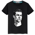 thumbnail image 2 of 2024 HOT Ronaldo Football Star Ropa estampada para niños Verano de manga corta Niños Niñas Camiseta de algodón negra Ropa deportiva Tops, 2 of 5