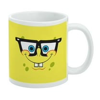 SpongeBob Nerd Face Ceramic Coffee Mug, Novelty Gift Mugs for Coffee, Tea and Hot Drinks, 11oz, White