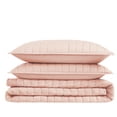 thumbnail image 5 of Brooklyn Loom Classic Solid 100% Cotton 200 Thread Count Percale Blush 3-Piece Full/Queen Quilt Set, Solid Casual themed, Adult Bedding, OEKO-TEX Certified, 5 of 10