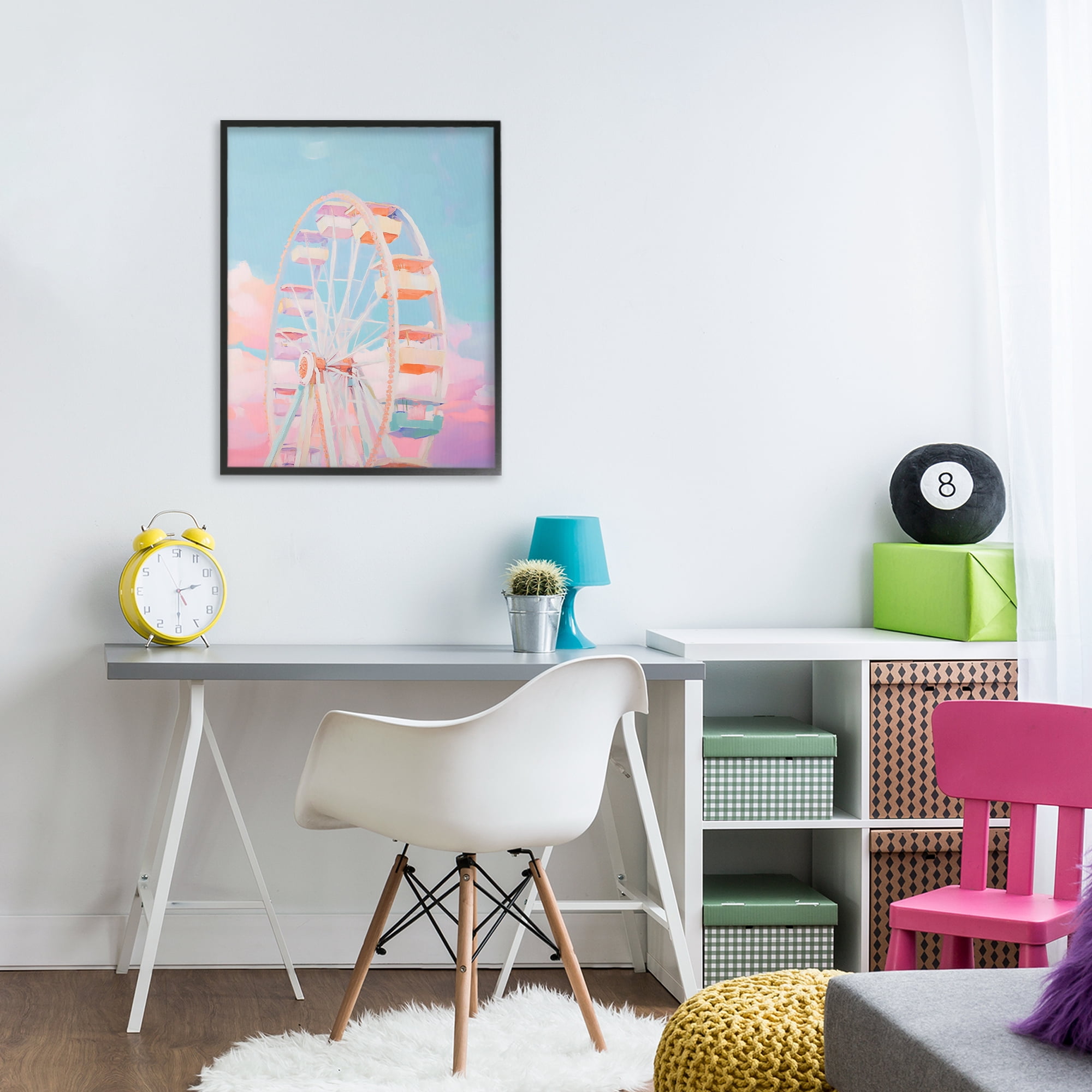 Stupell Industries Ferris Wheel & Cotton Candy Sky Black Framed Giclee Art, design by The Prints Vibe