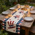 thumbnail image 1 of Amzcrzy Polyester Tablecloths America Independence Day Patriotism Table Runners 4Th of July Party Holiday Tablecloths Decorations for Kitchen Home Dining 13X72 Inches Red White and Blue Star, 1 of 6