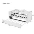 thumbnail image 2 of Dovelina Modern Style Twin Size Upholstered Daybed with Trundle for Guest Room, Small Bedroom, Study Room, Beige, 2 of 14