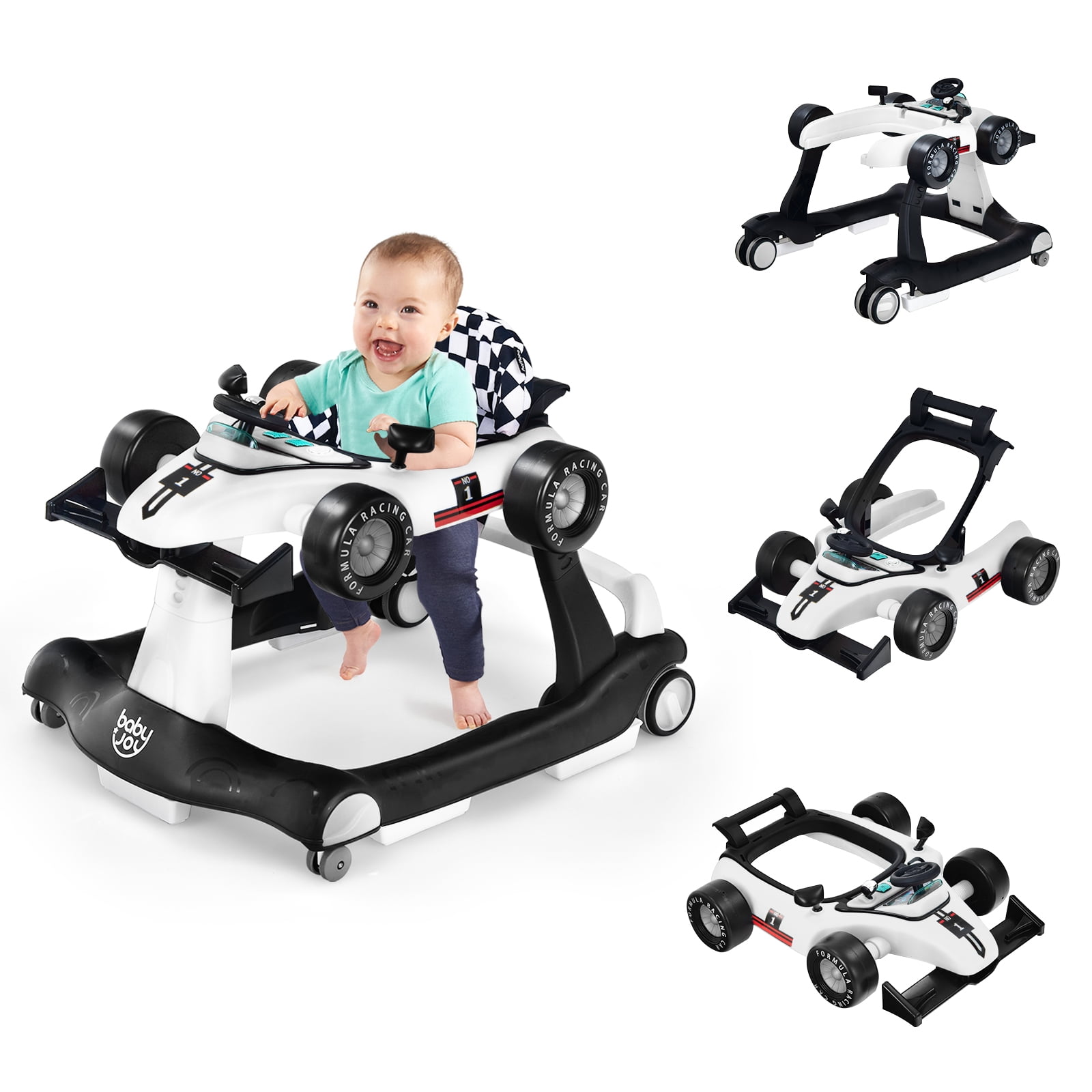 Infans 4in1 Baby Walker Foldable Activity Push Walker Adjustable