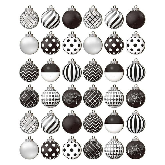 chaungfeng 36-Piece Christmas Ball Set, Wooden Hanging Ornaments, for Tree Decoration, Festival Home Decor (2.5"x3.1")