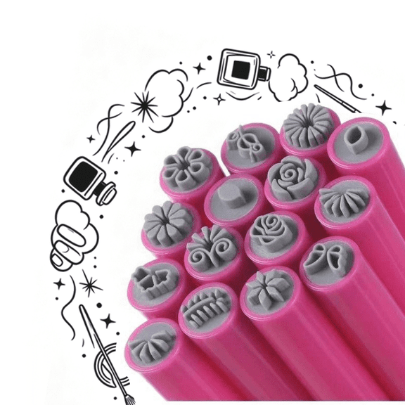10PCS Nail Art Stamper Pen Set, DIY Manicure Stamping Tools for Nail Art Decoration, Easy‑Use Nail Stamp Kit for Gel Polish, Create Holiday & Trendy Nail Patterns for Home Salon Use