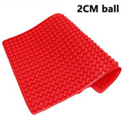 Freedo 2cm Round Ball Barbecue Mat High Temperature Resistant Silicone Oil Drain Mat Placemat Can Be Used As Small Round Ball Cookie Mold RED