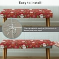 thumbnail image 5 of POLERO Santa Gift Print Bench Covers Slipcover Merry Christmas Decor Stretch Bench Cushion Cover with Elastic Band Rectangle Chair Cover for Home Patio, Living Room, 5 of 7