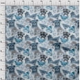 thumbnail image 3 of oneOone Silk Tabby Grayish Blue Fabric Animals Watercolor Craft Projects Decor Fabric Printed By The Yard 42 Inch Wide, 3 of 4