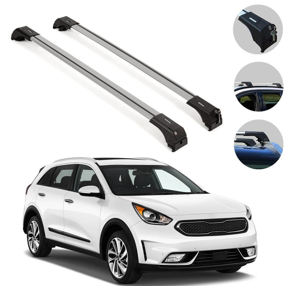 OMAC Roof Rack Cross Bars Luggage Carrier Silver Set for Kia Niro 2017