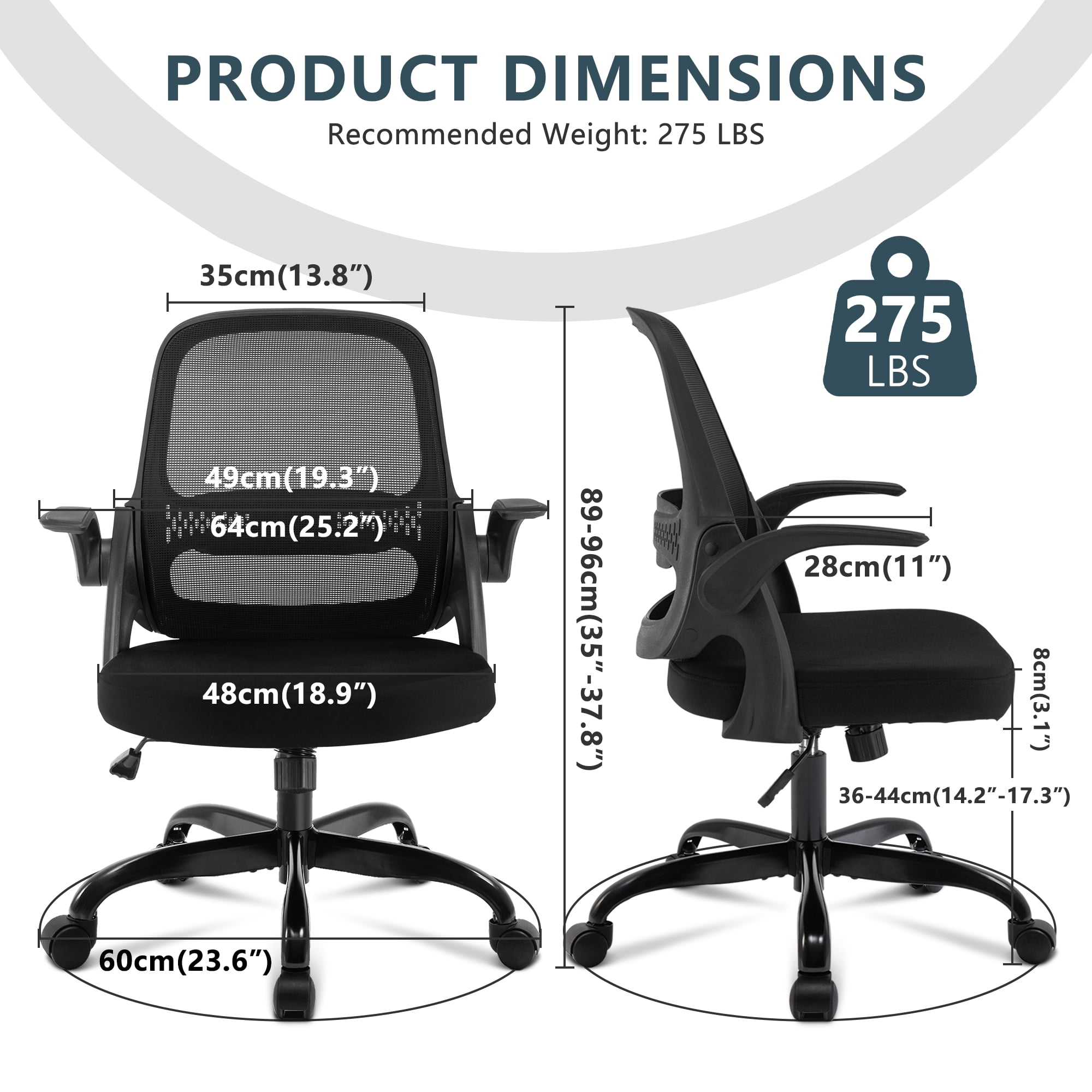 CoolHut Office Chair Executive Desk Chair with Flip up Armrests