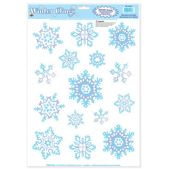 Winter Clings Crystal Snowflake Christmas Decorations