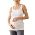 thumbnail image 1 of Maternity Tank Tops Rib Side-Shirred Sleeveless Pregnancy Basic Shirt White S, 1 of 6