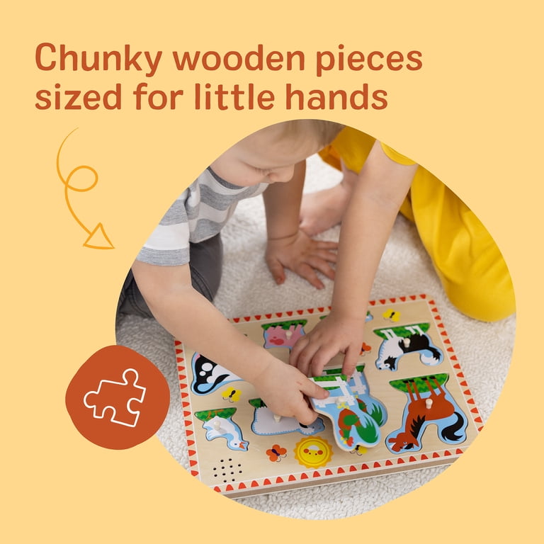 Melissa & Doug Farm Animals Sound Puzzle - Wooden Peg Puzzle with Melissa & Doug Farm Animals Sound Puzzle - Wooden Peg Puzzle with