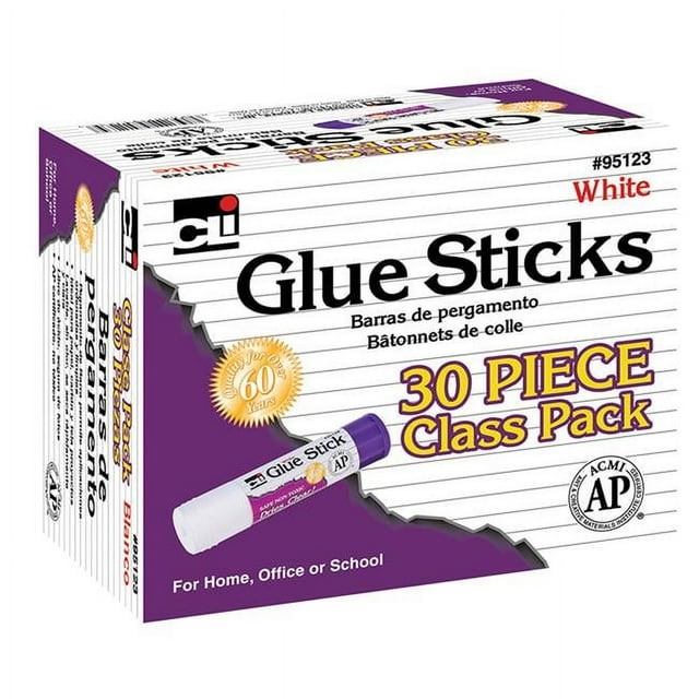Charles Leonard Glue Sticks, White, 30 Count, 2 Pack