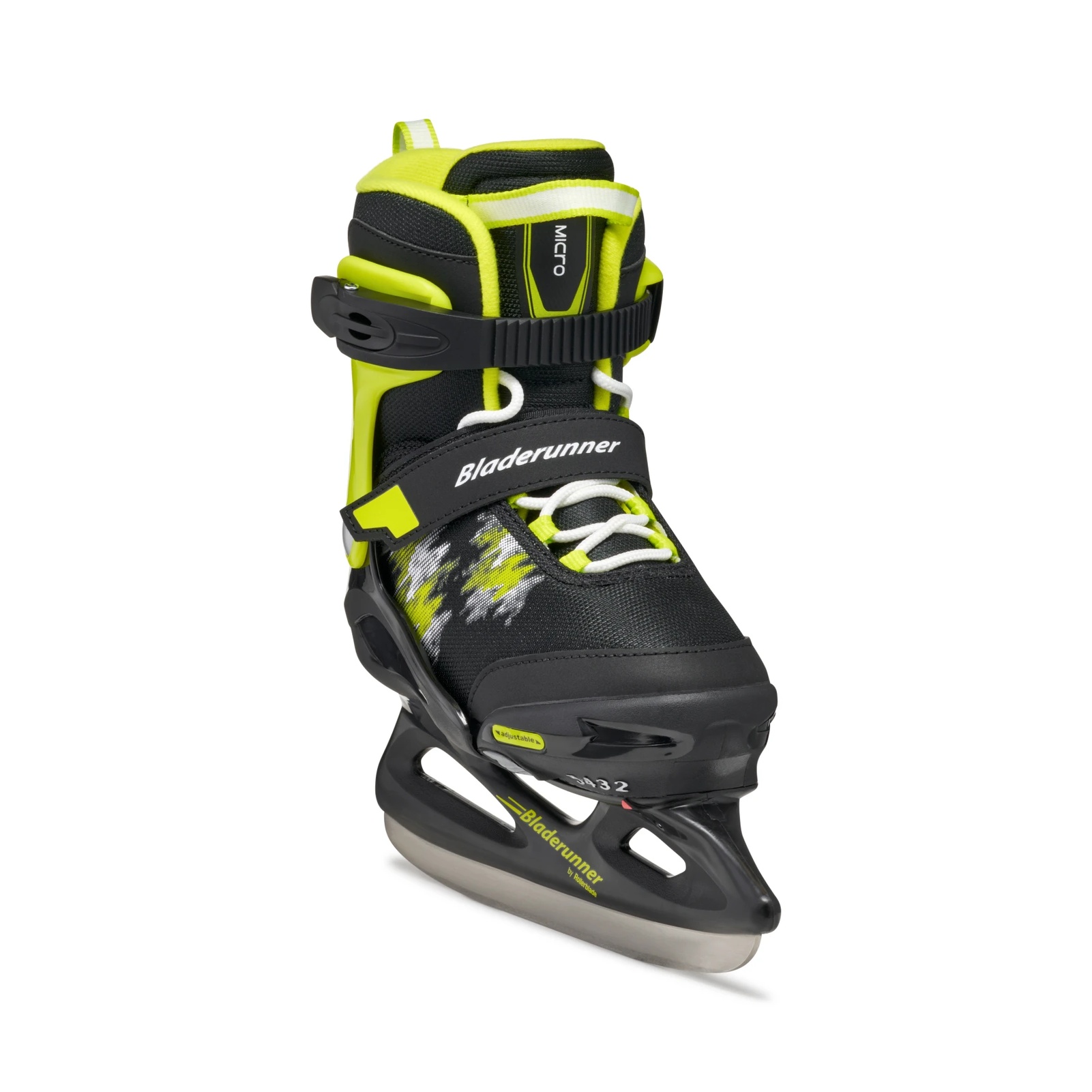ROLLERBLADE Kid's Bladerunner Micro Ice Black/Lime Skates, Size: 02-05