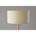 thumbnail image 5 of Adesso Madeline Floor Lamp, Natural RubberWood Base & Antique Brass, Wood Base, Off-White Textured Fabric Shade, 5 of 7
