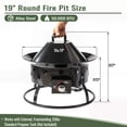 thumbnail image 3 of Seizeen Outdoor Propane Gas Fire Pit, 50000 BTU Fire Pit for Outside, Portable Outdoor Heating with Cover & Carry Kit, 19''Round, 3 of 8