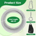 thumbnail image 2 of 40 FT Clothes Line Outdoors, 3/16" Retractable Wire Clothes Ropes PVC Coating Laundry Clothesline with Retractor for Outdoors Camping, 2 of 7