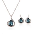 thumbnail image 1 of Conjunto de joyas con colgantes y pendientes de gota de cristal de aleación para mujer, 1 of 2