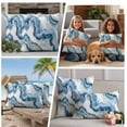 thumbnail image 5 of Blue Ombre Marble Outdoor Waterproof Pillow Covers, Modern Marble Abstract Aesthetic Art Decorative Square Throw Pillowcase Sofa Cushion Sham for Patio/Couch/Chair, 26"x26" 2 Pack, 5 of 8