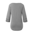 thumbnail image 4 of Women Tops Crewneck Grey Womens Long Sleeve Tee Shirts Basic Tops Fall Top Women, 4 of 5