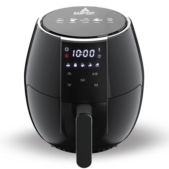 Sanptent 5.8 Quart Air Fryer, Black - Digital LED Touchscreen, Auto Shut-off, ETL Certified