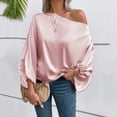 thumbnail image 4 of Long Sleeve Shirts for Women, Off The Shoulder Blouses for Women Long Length Sleeve Tops Dressy Casual Blouse, 4 of 7