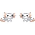 thumbnail image 1 of arete de plata de ley 925 Axolotl hipoalergénicos, regalos de joyería de Axolotl para mujer, Plata de ley, No es una piedra preciosa, 1 of 4