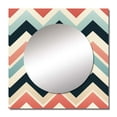 thumbnail image 2 of Designart "Pastel Vintage Chevron I" 0 Square Mirror Wall Decor Glam - Large Multicolor Square Bathroom Mirror - Square Printed Wall Mirror Art, 2 of 5