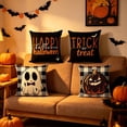 thumbnail image 4 of Lzobxe 4 Pack Halloween Pillowcases, Decorative Outdoor Cushion Cover, 45x45cm Ghost Pumpkin Throw Pillow Cover for Sofa Couch Home Party Decor, 4 of 6