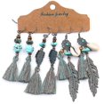 thumbnail image 1 of Pendientes colgantes de aleación étnica vintage para mujer, estilo bohemio, geométricos, en forma de abanico, H, 20908-27, 1 of 5