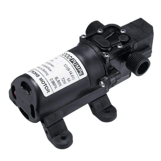 DC 12V 6L/min Electric Water Pump Black Mini High Pressure Diaphragm Self-Priming Cooling Car Wash Water Pump Sprayer ,Reliability Performance