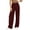 *Wine, variant on ClodeEU Women's Corduroy Elastic Waist Pleated Straight Leg Pants ,Casual Loose Trousers with Pockets ,Women's Plus L