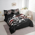 thumbnail image 3 of jejeloiu Extreme Speed Sport 7 Pieces Bedding Comforter Set,Vintage Motorcycle Full Bedding Set For Boys Teens Reversible, 3 of 8