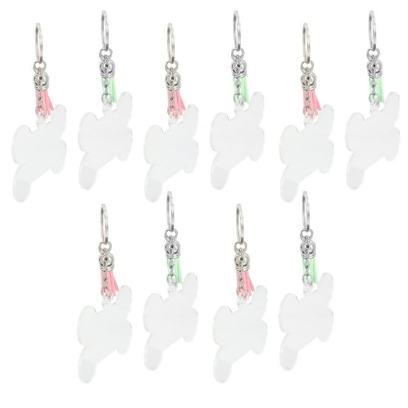 DRAFIDEEP Bone Charm Keychain Pendant Set 10Pcs for present Giving Multi Color Cartoon Style Stainless Steel