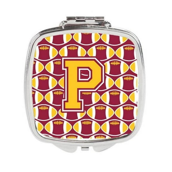 Letter P Football Maroon & Gold Compact Mirror