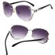 thumbnail image 2 of Gafas de sol sin montura para mujer, montura ostentosa, lentes redondas, gafas de sol con montura metálica, gafas de sol para mujeres y hombres (c6) Feliz Sencillez, 2 of 2