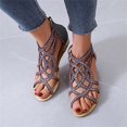 thumbnail image 5 of Juebong Sandals clearance Women's Rhinestone Flat Sandals, Casual Dresssy Low Wedge Travel Flat Sandal,Summer Shoes Cute Strappy Open Toe Flat Sandals, 5 of 5