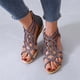 thumbnail image 5 of Verano Mujer Cuñas Punta Abierta Sandalias Transpirables Cremallera Casual Rhinestones Zapatos, 5 of 9