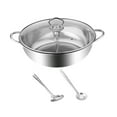thumbnail image 4 of Shabu Shabu Hot Pot with Lids Kitchenware Cookware for Camping Travel Family 28cm, 4 of 6