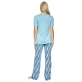 thumbnail image 3 of Felina | Lounge Set | Super Soft Knit Jersey Crew Neck Drawstring Pant w/ Pockets (Blue, X-Small), 3 of 3