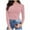 Pink, variant on IROINNID Womens Long Sleeve Tops Fall Stretch Slim Fitted Ribbed T-Shirt Blouse Solid Basic Tops,Red