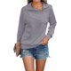thumbnail image 3 of Sudadera con Cremallera para Mujer, Cuello Alto, Larga, Informal, Holgada, Tops Gris L, 3 of 9